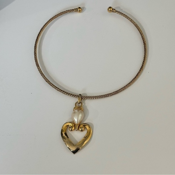 Premier Designs gold tone necklace with 2 pendants - Picture 3 of 7